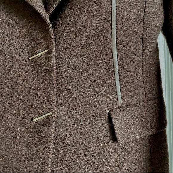 Pierre Cardin 1970s Notched Lapels Single-Breasted Jacket Chocolate Sz 80A IT4 - Picture 7 of 13